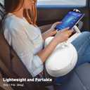 AboveTEK Tablet Pillow Stand for Bed, Hands-Free 360 Adjustable iPad Pillow Holder for Lap Reading w/Soft Bean Bag, Ideal Gift for Mom, Fits 4.7" to 12.9" Tablet, Phone, Kindle, White