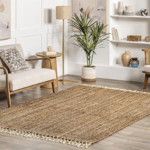 nuLOOM Raleigh Natural Solid Hand Tufted Area Rug, 9'6" x 13'6" (Rectangular)