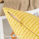 UGASA Outdoor Waterproof Pillow Covers Pack of 2 Weaving Texture Water Resistant Outside Decorative Pillow Cases for Patio Garden Porch Yard Bench Tent 12x20 Inch, Yellow