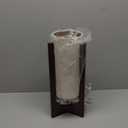 EDISHINE Wood Table Lamp, 13.5" Small Bedside Lamp, Beige Linen Shade, Rose Wood Cylinder Nightstand Lamp for Bedroom Living Room, On-Off Line Switch, E26 Base (Bulb Not Included)