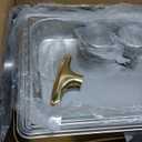 GarveeHome Roll Top Chafing Dish for Buffet, 9QT Retangle Stainless Steel Food Warmer Server with Visible Lid Water Pan Stand Fuel Holder Clip,for Parties, Birthday, Hotels and Weddings, Gold