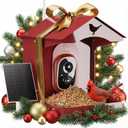 Titto Smart Bird Feeder with Camera, Outdoor Metal Bird Feeders with AI Identify Birds Species, 2K Live Stream & 5MP Photos, Removable Squirrel Proof Cage, Ideal Gift for Christmas, Red