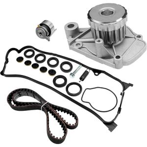Engine Timing Belt Kit with Water Pump | Compatible with 2001-2005 Honda Civic HX EX LX GX DX 1.7L L4 SOHC 16V Engine | Replaces# TCK312, TBK312