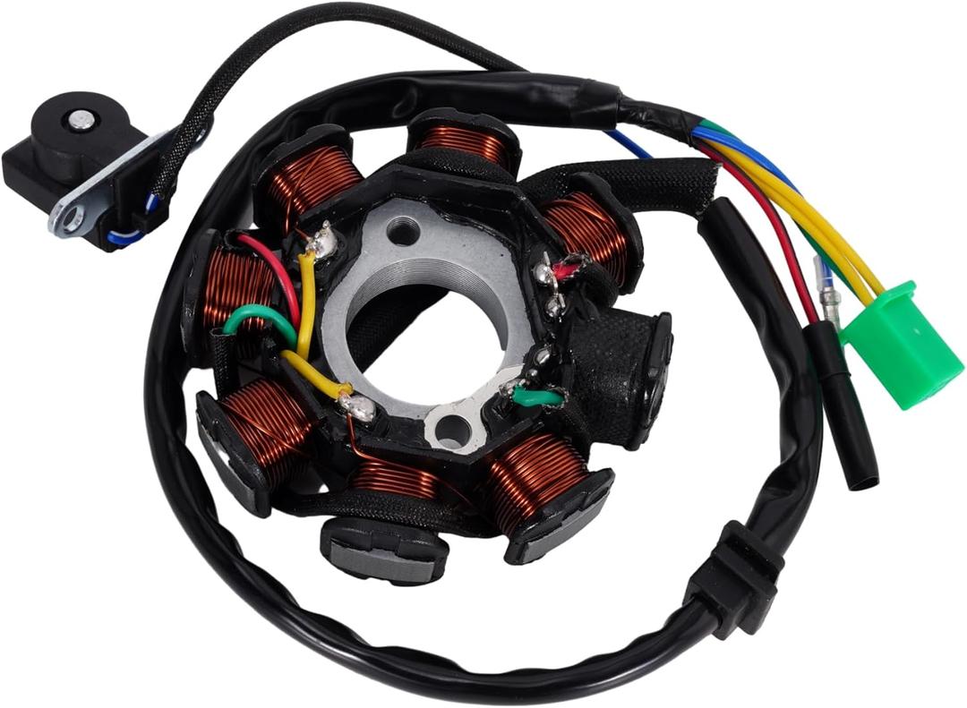 Magneto Ignition Stator 8 Coil 5 Wire Fits for GY6 125cc 150cc 139QMB 139QMA 4-stroke ATV Scooter Moped Go Kart Buggy Quad Pit Dirt Bike