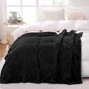 Puncuntex Black Throw Blanket 90"90" inches Fuzzy 3D Jacquard Decorative Flannel Fleece Super Soft Plush Cozy Blanket for Couch Sofa Chair Lightweight
