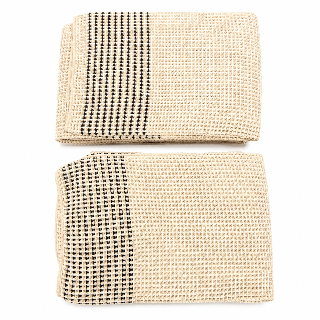 waffle-knit cotton towels Size: 29"x58"