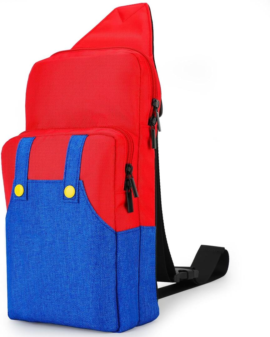 Cute Travel Bag for Nintendo Switch/ 2 / Lite / OLED, Portable Small Sling Crossbody Shoulder Carrying Storage Backpack for NS Consolo, Charging Dock, Joycon, Accessories for Men, Women
