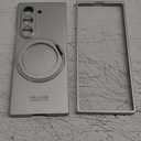 for Samsung Galaxy Z Fold 6 Case with Magnetic Ring Holder, Z Fold 6 Compatible with MagSafe Screen Protector, Silver