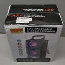 60W (80W Peak) Portable Bluetooth Speaker with Double Subwoofer Heavy Bass, Bluetooth 5.0 Wireless 100ft Outdoor Speaker, Support FM Radio, LED Colorful Lights, Stereo Sound, for Home, Party, Travel