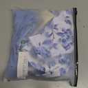 QJQ Girl's 3 Piece Floral Swimsuit Cute V Neck Bikini Set High Waisted Bathing Suit Sheer Mesh Cover Up Skirt (Blue)б 10YR