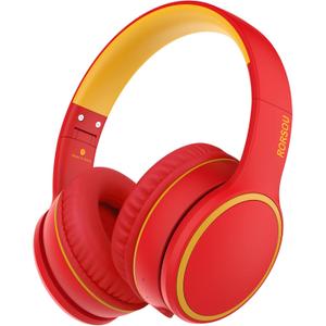 B10 Wireless Bluetooth Over-Ear Headphones, Lightweight Folding Stereo Bass Headset with Mic, 50H Playtime, Volume Control, Bluetooth 5.3 Headphones for iPad/Travel/Tablet/PC (Red)