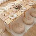 Novabright Boho Table Low Folding Picnic Table with Extra Large Outdoor Camping Blanket Cheesecloth Desk Runner Cheesecloth Napkin for Garden Wedding Party(Cream White,Large Size,for 8 Person)