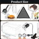 Kathfly 13 Pcs Mini Reptile Terrarium Starter Kits, 12x8x6'' Insect Amphibians Reptile Tank Insect Habitat Cage Acrylic Tank Hidden Shell Heat Lamp Hammock and Other Accessories for Fish Turtle Spider