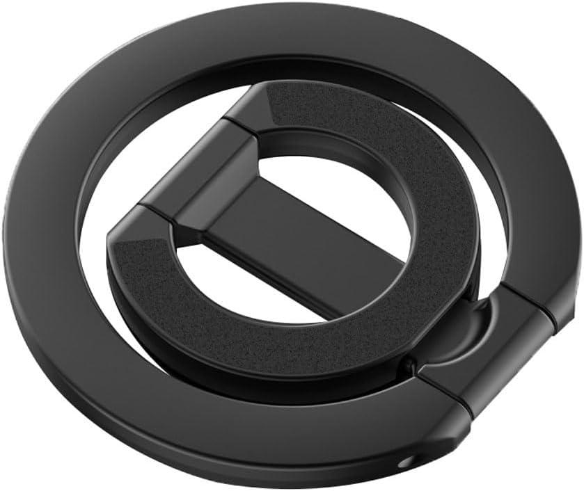 Magnetic Ring Holder for MagSafe Dual-Side Magnetic, Removable Gym Phone Grip with Kickstand for iPhone 16/15/14/13/12/ Series MagSafe Case All Phones Compatible with Car Mount Stand-Black