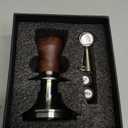 58.5mm Tamper with Walnut Handle Self-Leveling & Double Spring Loaded Calibrated Design Fits 58mm Portafilter Basket for Precise Consistent Shots