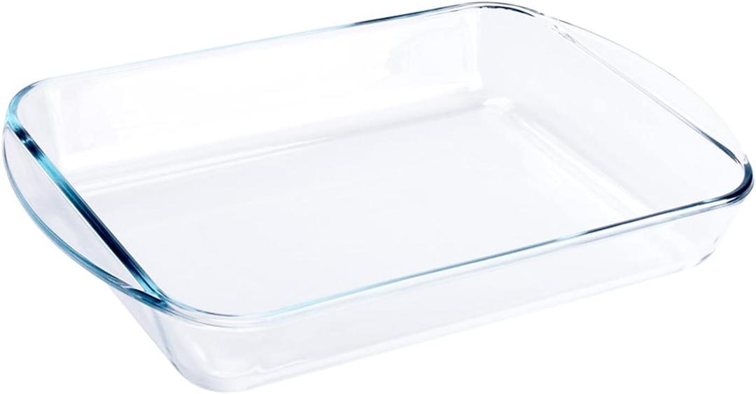 GenericJINCHENGYU 2.6QT Clear Rectangular Tempered Glass Baking Dish, Glass Casserole Pan Bakeware for Oven, Refrigerator, Dishwasher Safe
