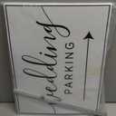 Wedding Signs 3-Pack Parking This Way Directional Signs Double Sided Printed with Stakes for Wedding Ceremony and Reception - 16 x 12 Inch