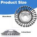 8 Inch Unbreakable Wired Trimmer Blade, Weed Eater Head, Steel Wire Rotary Brush Cutter Trimmer Head, Wire Trimmer Head for Moss Grass Rust Removal, Paving Stone, Pavement Joints or Driveway