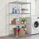 24"Depth Metal Wire Shelving Unit Metal Shelf Adjustable Storage Rack Kitchen Storage shelves 4 Tier Commercial Heavy-Duty 2200 LBS Sturdy Standing Steel for Home Garage Pantry 24"Dx 30"Wx59"H