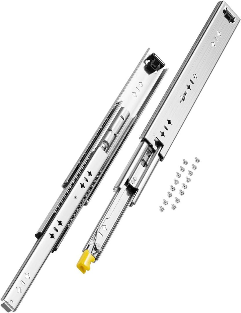 VEVOR Heavy Duty Drawer Slides 16inch, 1 Pair Locking Drawer Slides 250lbs Load Capacity, Side Mount Ball Bearing, 3-Fold Full Extension (New)