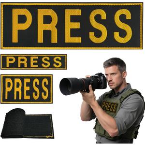 Patches, Press Badge Embroidered Patches for Backpacks, Jackets, Press Vest, Photographer Vest