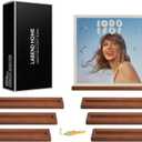 LABEND HOME Vinyl Record Bookshelf - Set of 8 Floating Shelves for LP Album Storage - Solid Pine Wood Wall Mount Display - Easy Install Hardware Included - Brown