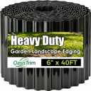 6" x 40FT Corrugated Metal Garden Edging,Sturdy and Rust-Resistant Landscape Edging Border,Flexible and Bends Easily for Flower Beds,Lawns,Garden Borders,and Yards(Black)