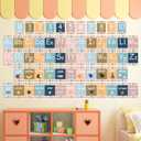 61Pcs Boho Alphabet Number Bulletin Board Set for Classroom Wall Decoration Boho Manuscript ABC Letter Lines Poster Cards for Teachers Must Haves Back to School Preschool Kindergarten Decor