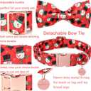 Christmas Dog Collar with Bow Tie, Christmas Collar for Puppy Girl Boy Dog or Cat, Bowtie Dog Collar with Durable Metal Buckle, Cute Pet Collar, L