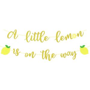 A Little Lemon is on The Way Banner Lemon Baby Shower Decor, Lemon Theme Baby Shower Party Decorations, Boys Girls Birthday Party Supplies