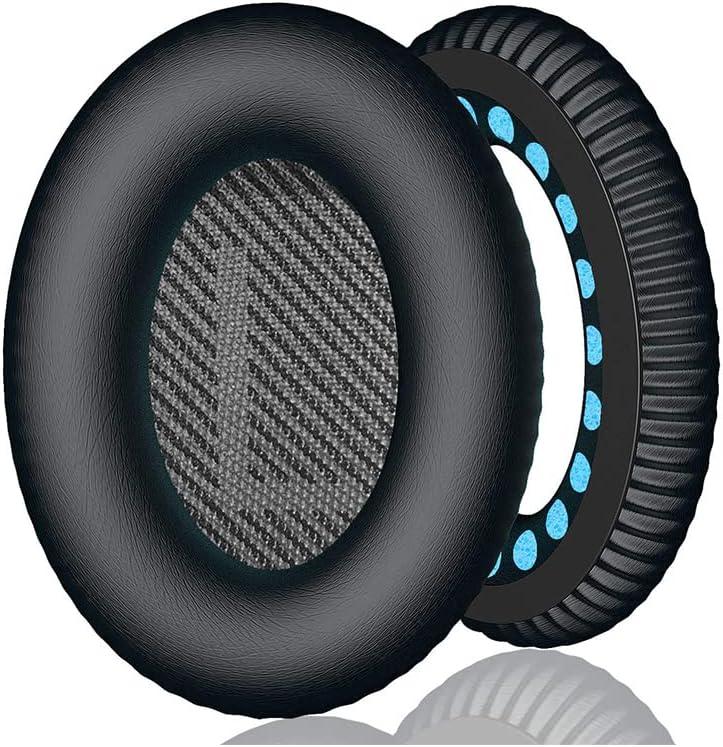Replacement Earpads Cushions for Bose QC35/25/15/AE2/AE 2i/AE 2w/SoundTrue/SoundLink Headphone, 1 Pair Noise Isolating On-Ear Ear Pads with Soft Memory Foam with Premium Protein Leather(Black)