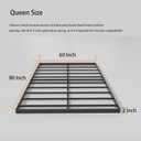 SHLAND Queen Box Spring 2 Inch Low Profile Bunkie Board Bed Slat Replacement with Fabric Cover, Sturdy Metal Structure, Mattress Surpoort Base, Noise Free, Easy Assembly