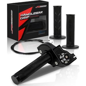JFG RACING Dirt Bike Visual Throttle Tube Assembly + Cable + Grips 22mm 7/8'' Universal Twist Throttle for Most Motorcycle Pit Bike Mini Bike ATV Scooter, BLACK