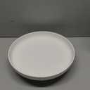 DeNestora Granite Inspired Matte White Fruit Bowl | Wide, Shallow Textured Pedestal Bowl | 11 Inch Unique Centerpiece for Table or Decor for Entryway Table