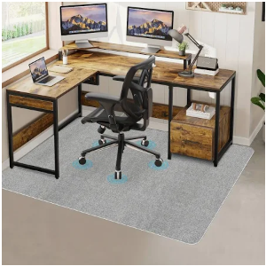 Office Chair Mat for Hardwood Floor: Desk Computer Gaming Heavy Duty Rugs for Rolling Chairs - 36"x48" Large Anti-Slip PVC Mats Tile Hard Wood Floors Protectors, Not Recommended for Carpet (Black)