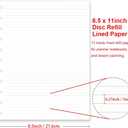 (2-Pack) Letter Size TUL Discbound Lined Refill Paper, 200 Sheets/400 Pages, 11 Disc Paper Refill for TUL Custom Note-Taking System Discbound Planner Inserts, 100gsm White Paper, 8.5'' x 11''
