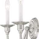 Livex Lighting 5142-35 Cranford 2-Light Wall Sconce, Polished Nickel, 13"W x 9"H
