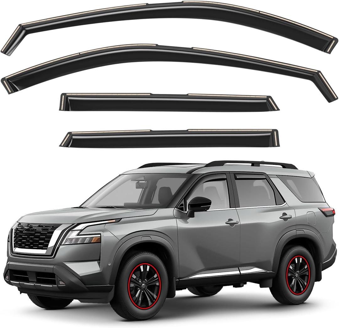 Window Deflectors Smoke Tinted in-Channel Side Window Vent Visor Deflectors Rain Guards Compatible with Nissan Pathfinder 2022-2026 - 4pcs. GW0848
