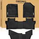 OEDRO Floor Mats for Honda Pilot 8 Passenger (No Elite Models) 2016-2022 All-Weather TPE Waterproof Floor Liners Includes 1st, 2nd and 3rd Row: Full Set Black Car Accessories