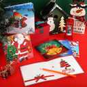 Clabby 12 Pcs 12 Pcs Christmas Card Making Kits, 5D Diamond Art Greeting Card, DIY Christmas Diamond Art Painting Crafts Advent Calendar Round Drill Gem for Party Adults Holiday Friend Family (Warm)