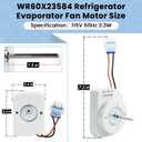 AMI PARTS WR60X23584, WR60X31522, WR60X28783 Evaporator Fan Motor Fit for G E and Hot-Point Refrigerator Replaces WR60X10046 WR60X10141 WR60X10346 PS10063450 WR60X10045