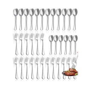 Spoons and Forks Set, Set of 30 Top Food Grade Stainless Steel Forks and Spoons Silverware Set, Kitchen Utensils Forks (8 Inch) and Spoons (6.69 Inch) Cutlery Set, Mirror Finish & Dishwasher Safe
