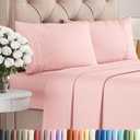 Full Size 4 Piece Sheet Set - Comfy Breathable & Cooling Sheets - Hotel Luxury Bed Sheets for Women & Men - Deep Pockets, Easy-Fit, Extra Soft & Wrinkle Free Sheets - Baby Pink Oeko-Tex Bed Sheet Set