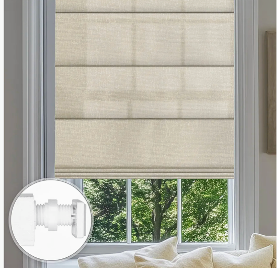No Drill Roman Shades for Windows No Tools Roman Shades, UV Protection, Privacy, Thermal Insulation Roman Blinds, Easy to Install, 70％Blackout-Beige 

34 inches x 63 inches