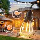 addlon 100FT Outdoor String Lights with Remote Dimmable Patio Lights Waterproof Shatterproof Edison Bulb for Outside Backyard Porch Garden Bistro Pergola Party Decor, Warm Ambience Lighting