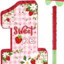 Strawberry Shortcake Number 1 Pinata Berry First Birthday Decorations 1st Party Games Decor for Girl Cute Red Pinata 1