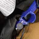 Medline Lightweight Foldable Transport Wheelchair with Handbrakes and 12-Inch Wheels, Blue Frame, Black Upholstery