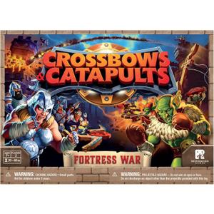 Restoration Games Crossbows and Catapults Fortress War - Dexterity Game for 2 Players - Build, Launch, and Topple Castles - 20-40 Min Playtime - Ages 7+