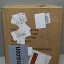 Amazon Basics Collapsible Storage Bins with Leather Handles, Linen, Large, Pack of 3