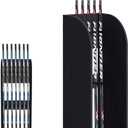 38 Inch Vertical Hockey Stick Rack Wooden Hold 7 Hockey Sticks Holder Stand Organizer for Players Display Home Garage Storage (Black)